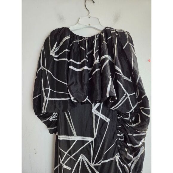 NWT Rick Ownens "The Bubble Dress" Black/White Geometric Print Cupro Dress sz 40 - Picture 13 of 14